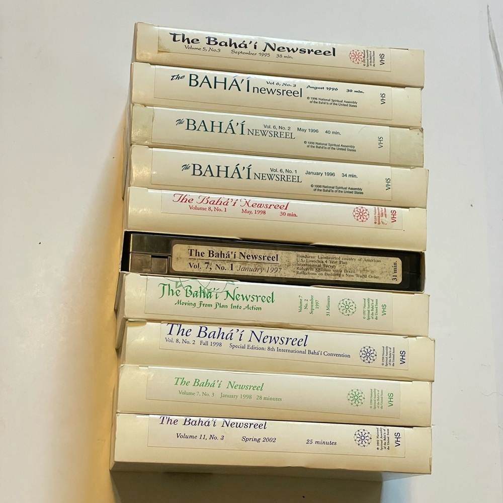 1995-2002 History VHS Video The Bahá’í Newsreel Special Edition Lot of 10